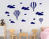 Giant Removable Vinyl 3D Hot air Balloons with Clouds Wall Decals DIY Wall Stickers Nursery Decor Kids Bedroom Art Decoration Girls Rooms Decal Ch...