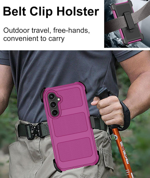 RubCase for Samsung Galaxy S23 FE Case with Belt Clip Holster | Built-in Screen Protector, Heavy Duty Military Grade Shockproof Drop Proof Rugged ...