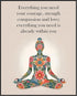 Posterizer 1 pcs-everything you need is within you-zen quotes-Quotes and Poems-Typography Art-Gift For Buddhism Meditation philosophy Fans- UNFRAM...