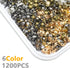 1200Pcs 6 Colors Bead Tips Knot Covers Clamshell Fold-Over Bead Tips Knot with 2 Close Big Enough Loops Cup 7 x 4mm for DIY Bracelets Necklaces Cr...