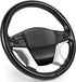 SEG Direct Genuine Leather Steering Wheel Cover, Stitch On Wrap, for 14 1/2-15 inches Round and D-Type Steering Wheels, Black...