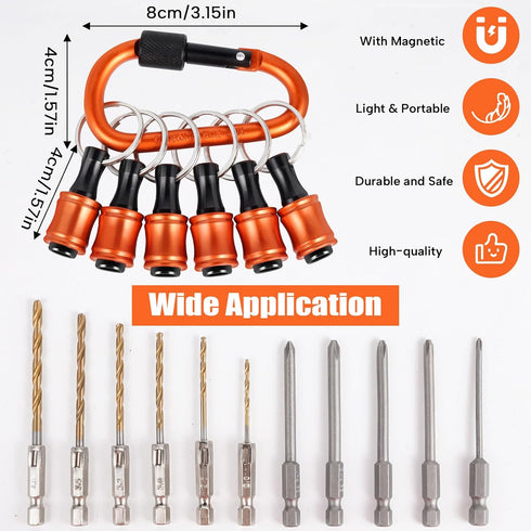 Bit Holder 1/4 inch Hex Shank Screwdriver Bits Holder Extension Bar Keychain Screw Adapter Drill Change Hand-held Screwdrivers Drill Bits Holder P...