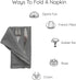 Encasa Cotton Cloth Napkins | Set of 12 | Size 17"x17" | Grey Solid Color | Machine Washable...