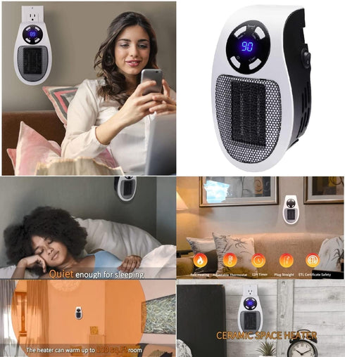 2024 Bliss Heat Plug In Heater Electric Space Toasty Heater for Bathroom and Small Rooms Low Energy Consumption Blissheat Cozy Heater Portable Com...