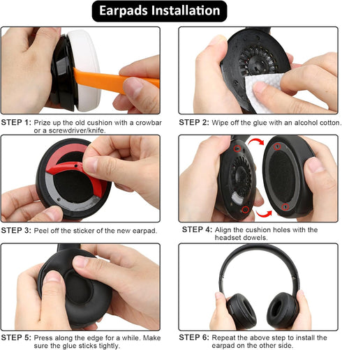 Ear Pads Cushions for Beats Solo3/Solo2 A1796/B0534 Wireless Headphones with Upgraded Memory Foam& Sweat-Proof Protein Leather (Black)......