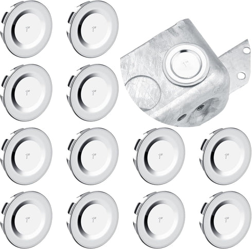 12 Pcs Knockout Seal Electrical Box Knockout Plugs Round Steel Removable Seal Various Sizes for Closure Unused Box Outlets, Compatible with Size o...