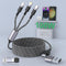 100W USB C to Multi Charging Cable6FT, 6A PD USB C Fast Charging Cable, 5 in 1 Braided Multi Charging Cable with IP/Type C/Micro USB Universal Syn...