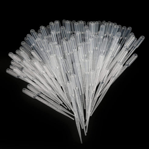 G2PLUS 200PCS 3ml Disposable Plastic Transfer Pipettes, Calibrated Pipettes Dropper for Liquid, Science Laboratory, Essential Oils, Experiment, Es...
