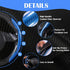 Steering Wheel Cover, Carbon Fiber Car Steering Wheel Cover, Blue Steering Wheel Cover. Anti Slip Grip, Comfortable, Durable, and Easy to Install ...