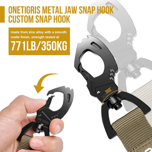 Bungee Dog Leash Tactical Dog Training Leash with 2 Control Handle Quick Release Nylon Leads Rope(Tan)...