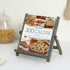 MyGift Wood Cookbook Stand for Kitchen, Vintage Gray and Clear Acrylic Cookbook Recipe Tablet Holder/Book and Magazine Display Rack with Kickstand...