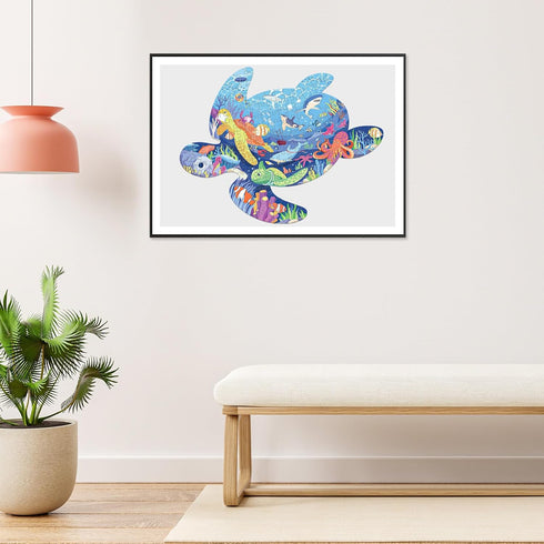 ELX 153 Piece Sea Turtle Jigsaw Puzzle for Kids 4-10, Seaworld Floor Puzzle for Preschool Learning (21.42 X 16.42 in)...