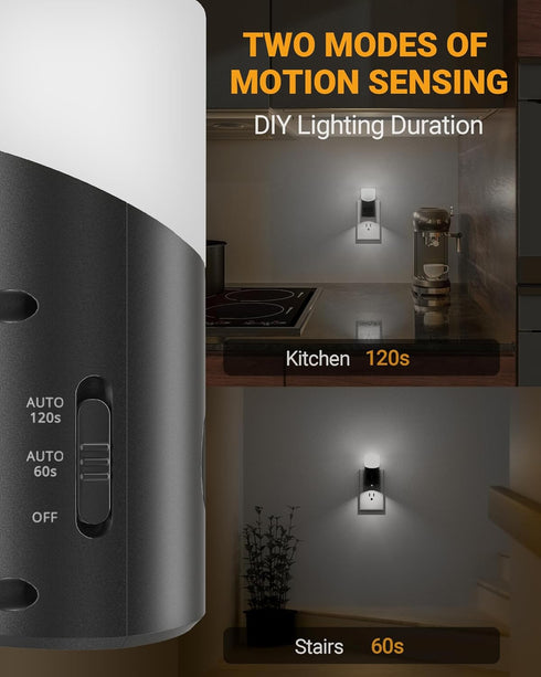 Lyridz Motion Sensor Night Light, LED Night Lights Plug into Wall, 1-150LM Dimmable Night Light Indoor for Hallway, Stairs, Bedroom, Garage, Bathr...