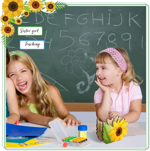 BBTO Sunflower Desktop Tape Dispenser with 2 Rolls Tapes Set Cute Sunflower Gifts Flower Tape Dispenser, Funny Desk Tape Dispenser for Christmas O...