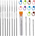 MORFEN 22 PCS Crochet Hooks Set, Ergonomic Lace Crochet Hook Knitting Needles, Crochet Needles for Crocheting with Big Eye Blunt Needles Stitch Ma...