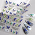Butterfly Nail Art Stickers Decals 5D Embossed Butterfly Nail Decals Acrylic Engraved Design Nail Stickers Blue and Green Butterfly Self-Adhesive ...