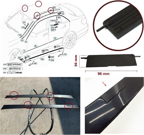 Auto Parts BSR555 Roof Rack Port Cover Trim 2126902882 Compatible with Mercedes E Class W212 S212 96 mm*30 mm...