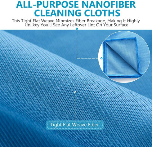 Window Glass Microfiber Cleaning Cloth 8Pack Premium Lint Free Mirrors Polishing Rags, Eye Glass Clean Cloths, Shower Glass Cleaner Towels, Glass ...