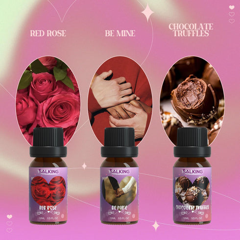 SALKING Couple Fragrance Oil Set, Diffuser Oil Essential Oils Gift Set for Candle Making Scents - Red Rose, Be Mine, Chocolate Truffles, Sweet Lov...