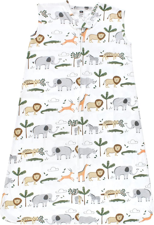 Hudson Baby Unisex Baby Cotton Sleeveless Wearable Sleeping Bag, Sack, Blanket, Safari Life, 0-6 Months...