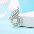 Party Holiday Wedding Brooch for Women and 925 Sterling Silver Earrings with Glitter Pearl Rhinestone Jewelry Set for Women...
