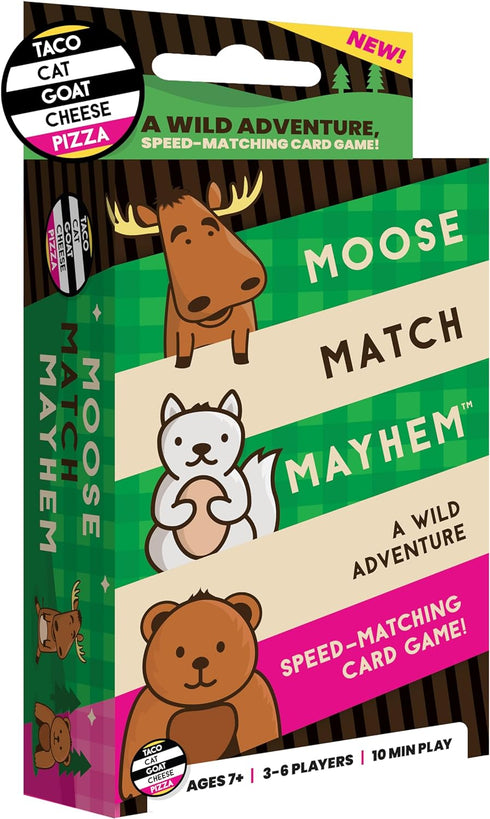Moose Match Mayhem - by Taco Cat Goat Cheese Pizza – A Wild Adventure, Speed-Matching Card Game! Easy, Fast and Fun for Family Game Night for Kids...