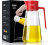 CCKO Glass Olive Oil Dispenser Bottle with Auto Flip Spout 19oz Olive Oil Bottle for Kitchen, No Drip Cooking Oil Dispenser for Soy Sauce, Syrup, ...