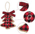 Ivenf Christmas Decorations Indoor Tree Ornaments, 8pcs Red Black Buffalo Plaid Burlap Farmhouse Xmas Ornaments, Tree Ball Bell Stocking Shaped Ru...