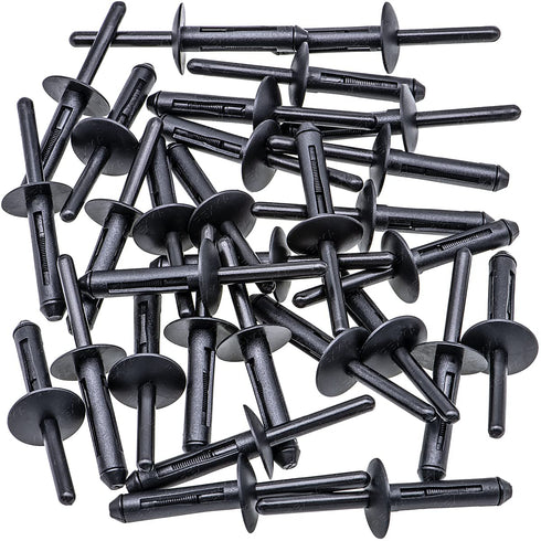 Rexka 30pcs 1/4" Hole Fender Liner Wheelhouse Liner Bumper Cover Nylon Blind Rivet for Jeep Dodge Chrysler 34201631...