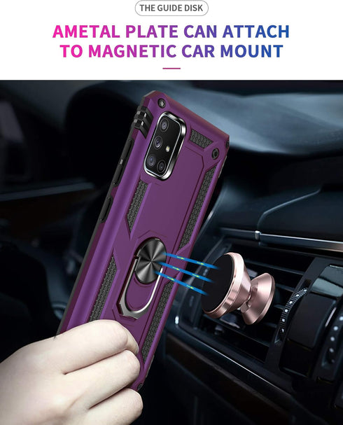 Samsung A71 5G Case,Galaxy A71 5G Case,PUSHIMEI Military Grade Heavy Duty Protection Phone Case Cover with HD Screen Protector Magnetic Ring Kicks...