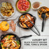 18 Pcs Black Plastic Serving Utensils - 6 Black Plastic Serving Spoons - 6 Black Plastic Tongs For Serving - 6 Plastic Serving Forks - Heavy Duty ...
