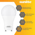Sunlite A19 GU24 Dimmable Light Bulb, 9 Watts (60WEquivalent) 800 Lumens, 2 Prong LED Twist and Lock Base, 90 CRI, ETL Rated for Enclosed Fixtures...