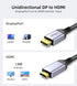 Displayport to HDMI Cable 4K 6.6ft, Uni-Directional DP PC to HDMI Display Cord, 2K@120Hz Display Port to HDMI Adapter, DP PC, Laptop to HDMI HDTV,...