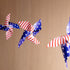 4th of July Patriotic Decorations, 40 Pcs Pinwheels with 2x33-Ft Ropes Memorial Day Fourth of July Independence Red Blue and White Star Stripe Str...