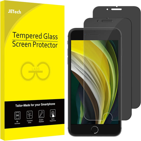 JETech Privacy Screen Protector for iPhone SE 3/2 (2022/2020 Edition), iPhone 8 and iPhone 7, Anti-Spy Tempered Glass Film, 2-Pack...