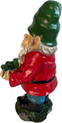 Garden Gnome Outdoor Statue with Bird Feeder (Green Leaf)...
