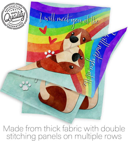 Breeze Decor Rainbow Bridge Garden Flag Expression Sympathy Remembrance Memorial Bereavement Love Support Emotion Postive House Decoration Banner ...