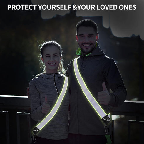 Reflective Running Gear | Reflective Sash for Walking at Night | High Visibility Reflective Sash | Reflective Belt for Walking in The Dark | A...