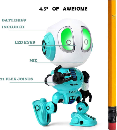 Stocking Stuffers for Kids Men Women, Rechargeable Robot Toys, Mini Talking Robot with Repeats Waht You Say, LED Lights and Cool Sounds Interactiv...