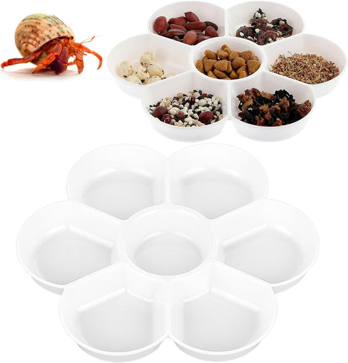 2 Pcs Hermit Crab Ceramic Food Dish, Small Hermit Crab Water Dish Hermit Crab Kit Mini Food Dish Kit for Hermit Crab Tarantula and Snail (White)...