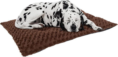 Dog Bed – 42x26 Large Pet Pillow and Crate Pad with Faux Fur Sleep Surface and Non-Slip Bottom – Machine Washable Dog Bed by PETMAKER (Brown)...