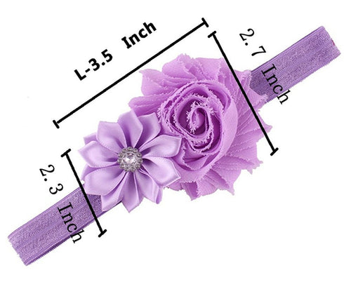 QandSweet Baby Girl Headbands with Polygonal Flower Inlay Rhinestone for Photography (10 Pack)...