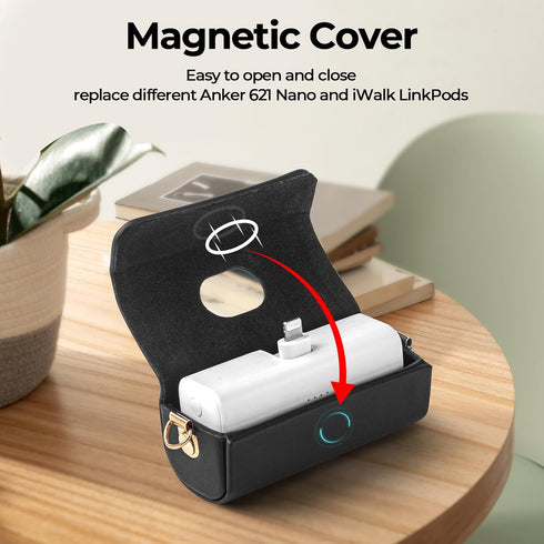 Case for iWALK LinkPod Portable Charger 3350mAh,4500mAh,4800mAh/for Anker 621 Nano Power Bank with Fashionable Chain Strap(Case Only)......