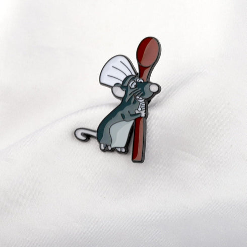 KEYCHIN Funny Rat Remy Brooch Remy Chef Fans Gifts Little Chef Mouse Enamel Pin Remy Rat Jewelry...