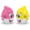 Kidzlane Shark Bath Toy for Babies and Toddlers | 2-Pack Pink and Yellow Bath Toy with Sound Effect | Weeble Wobble Toy for Babies | Shark Toy for...