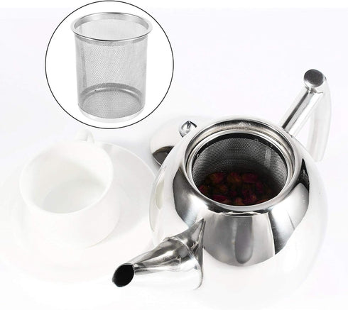 Tea Pots with Infusers for Loose Tea Stainless Steel Teapot Tea Kettle Coffee Pot with Tea Filter and Lid Tea Kettle Stovetop Teapot with Strainer...