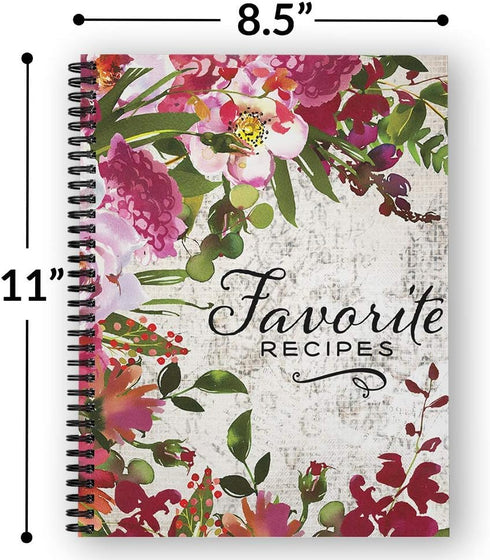 Gotcha Covered Notebooks Softcover Favorite Recipes 8.5" x 11" Spiral Recipe Notebook/Journal, 120 Recipe Pages, Durable Gloss Laminated Cover, Bl...