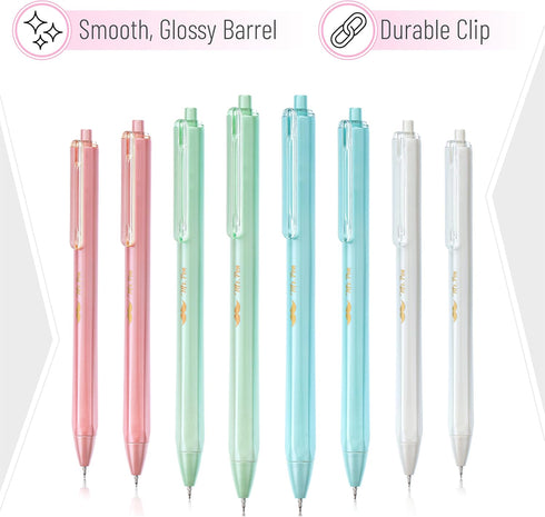 Mr. Pen- Retractable Gel Pens, 8 Pack, Black Ink Gel Pens, Pastel Barrels, Fast Dry, Gel Pens Fine Point 0.5mm, Retractable Pens, Cute Pens, Gel I...