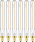 LEOOLS E12 Led Long Bulb,7.3Inch Long Tubular Light Bulbs,T6 B11 Candelabra Bulb 40 watt for Chandeliers,Clear Glass,Warm White,2700K 400LM 4W Dim...