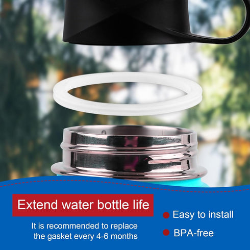 6pcs Water Bottle Gasket Replacement for DRINCO 14/18/22/32/40/64oz, Silicone Straw Lid Seal Gaskets & Vent Hole Gaskets Stainless Steel Water Bot...